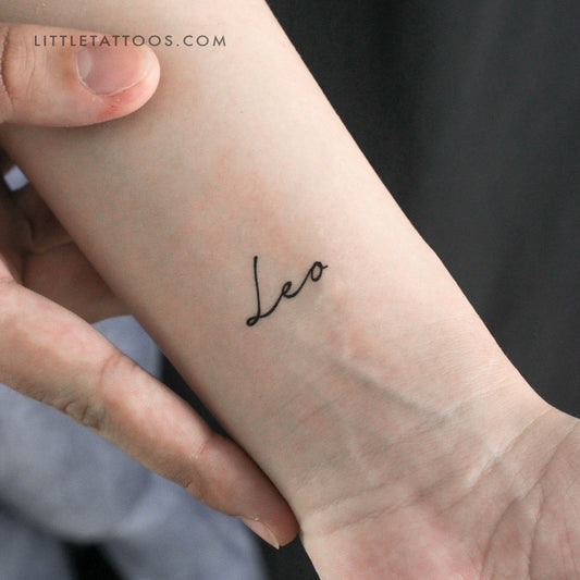 Tatuaje temporal con el nombre Leo - Juego de 3