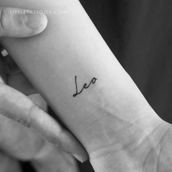 Leo Name Temporary Tattoo - Set of 3