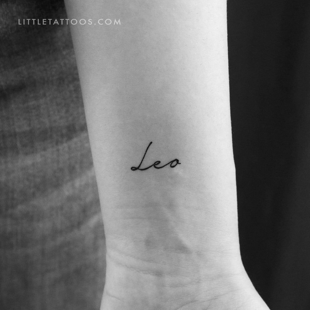 Leo Name Temporary Tattoo - Set of 3