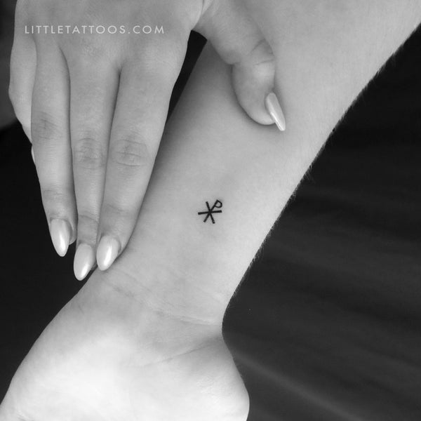 Tiny Chi Rho Temporary Tattoo - Set of 3