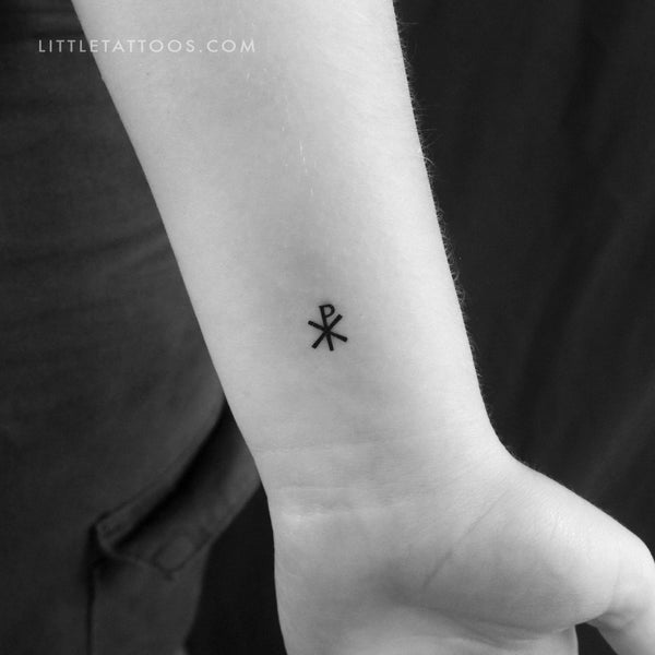 Tiny Chi Rho Temporary Tattoo - Set of 3