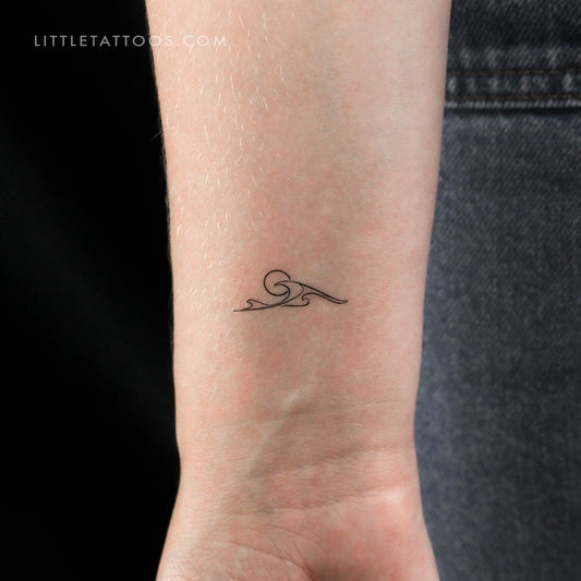 Tatuaje temporal de triple ola de amanecer (juego de 3)