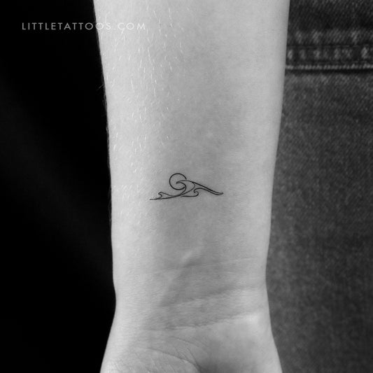 Tatuaje temporal de triple ola de amanecer (juego de 3)