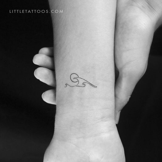 Tatuaje temporal de sol con triple ola (juego de 3)