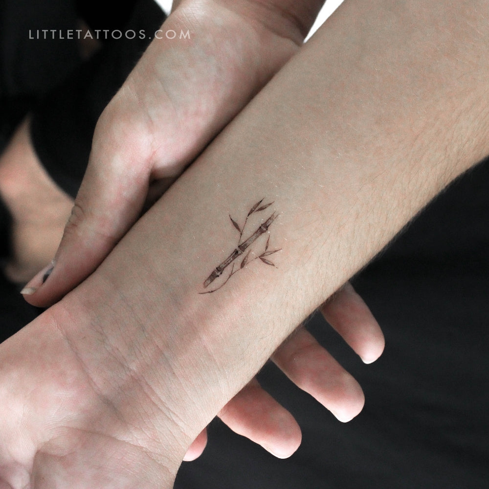 Tatuaje temporal de bambú - Juego de 3