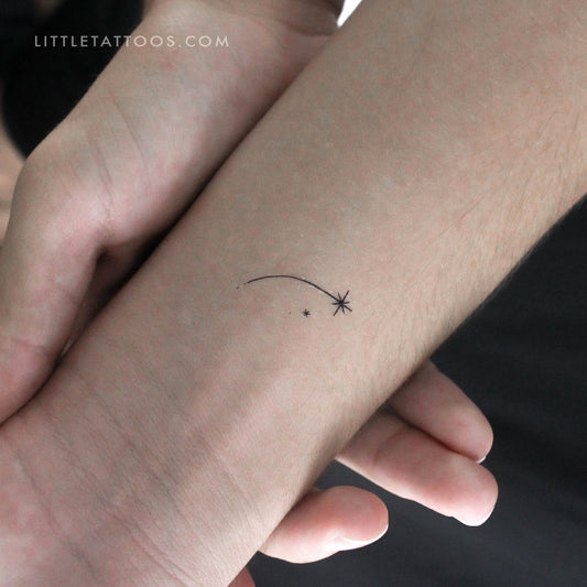 Tatuaje temporal de estrella fugaz diminuta - Juego de 3
