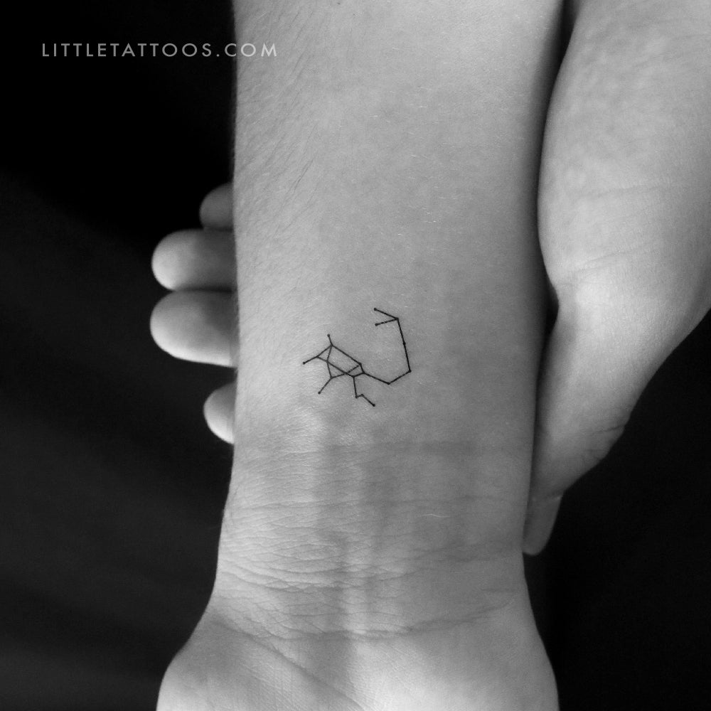 Tiny Sagittarius Constellation Temporary Tattoo - Set of 3