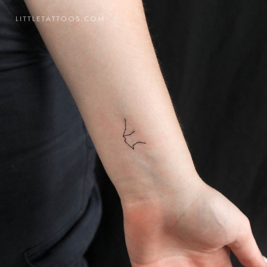 Tatuaje temporal pequeño de la constelación de Acuario (juego de 3)