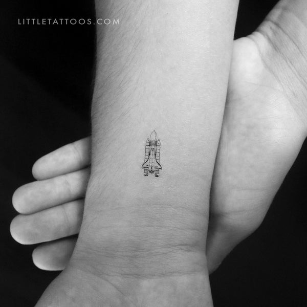 Tiny Space Shuttle Temporary Tattoo - Set of 3