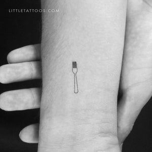 Fork Temporary Tattoo - Set of 3