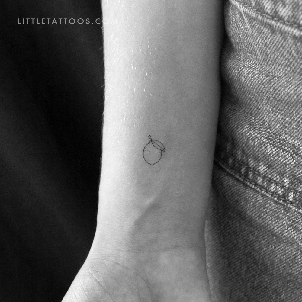 Tatuaje temporal de limón de una sola línea (juego de 3)