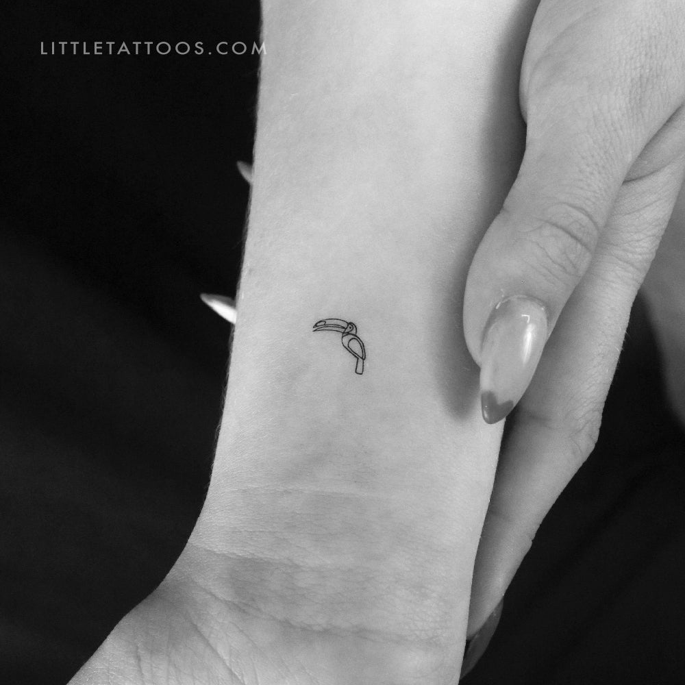 Tatuaje temporal de tucán pequeño - Juego de 3