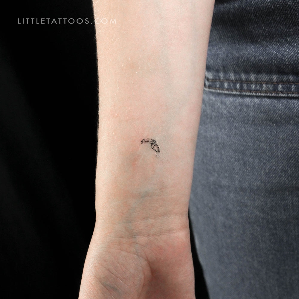Tatuaje temporal de tucán pequeño - Juego de 3
