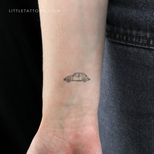 Volkswagen Beetle Type 1 Temporary Tattoo - Set of 3