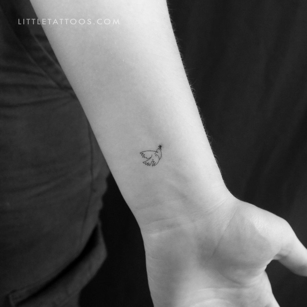 Tatuaje temporal de una pequeña paloma de la paz (juego de 3)