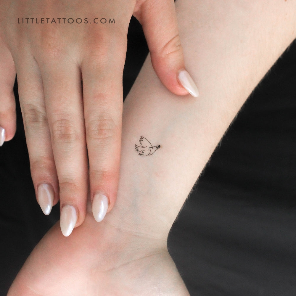 Tatuaje temporal de una pequeña paloma de la paz (juego de 3)