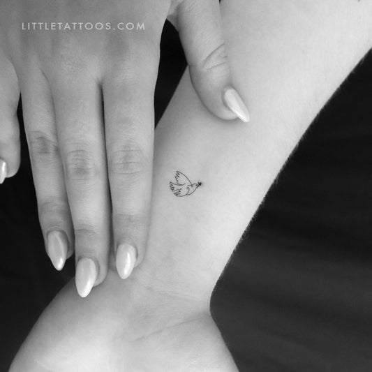 Tatuaje temporal de una pequeña paloma de la paz (juego de 3)