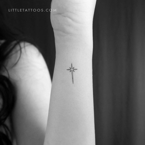 Fine Line Star Of Bethlehem Temporary Tattoo - Set of 3