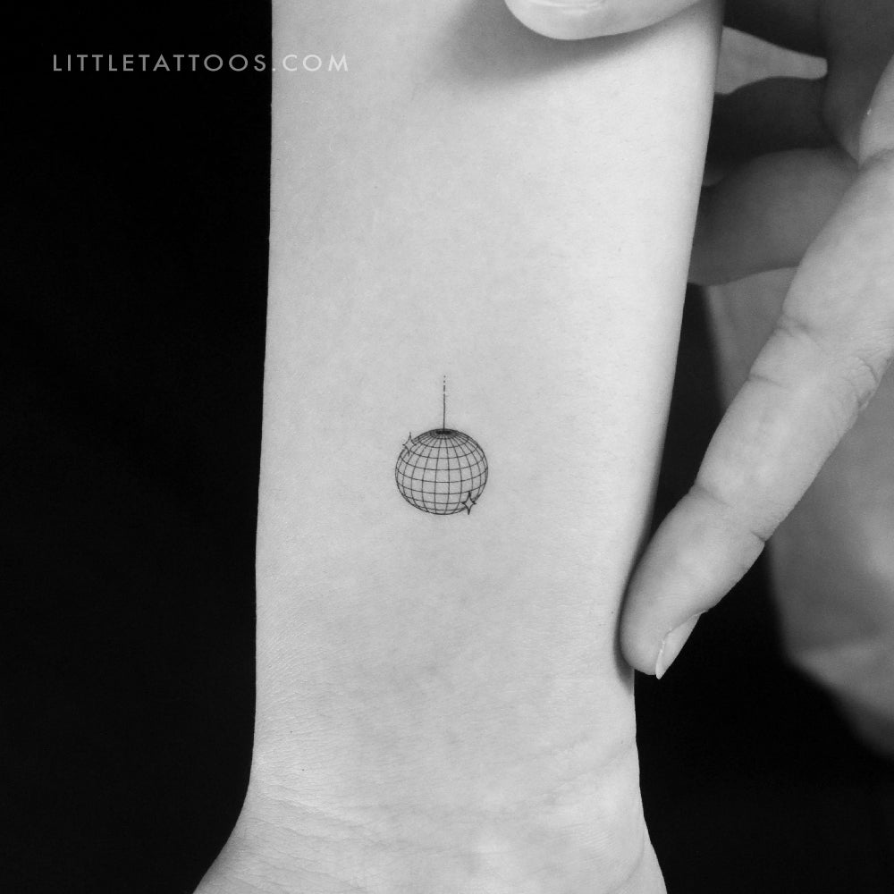 Little Disco Ball Temporary Tattoo - Set of 3