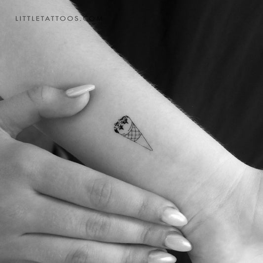 Tatuaje temporal de cono de helado - Juego de 3