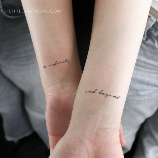 Tatuajes temporales "Hasta el infinito y más allá" - Set de 3+3