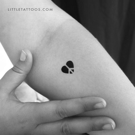 Tatuaje temporal del símbolo de amor y paz en espacio negativo (juego de 3)