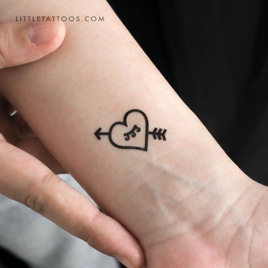 Tatuaje temporal de corazón y flecha de 1991.ink (juego de 3)