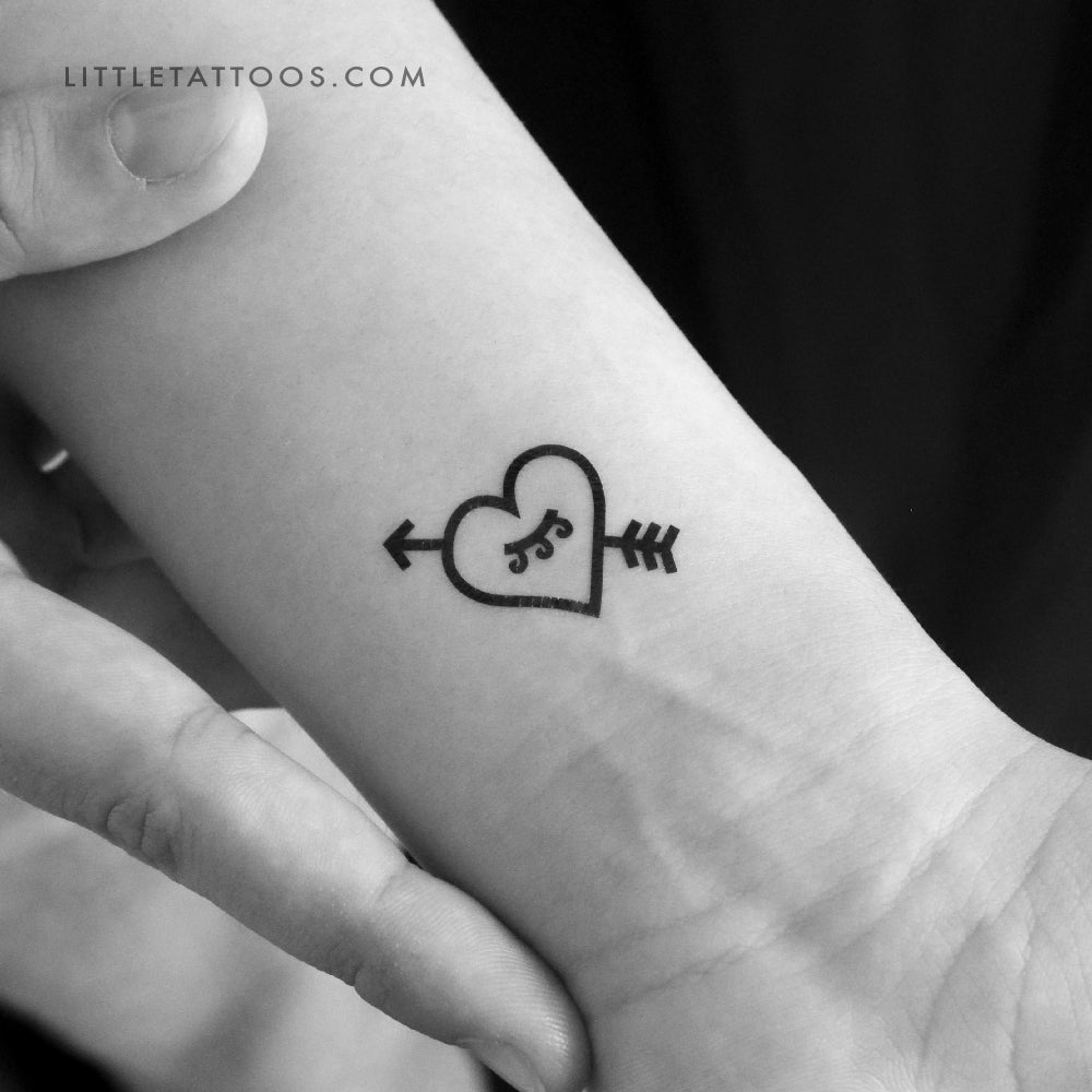 Tatuaje temporal de corazón y flecha de 1991.ink (juego de 3)