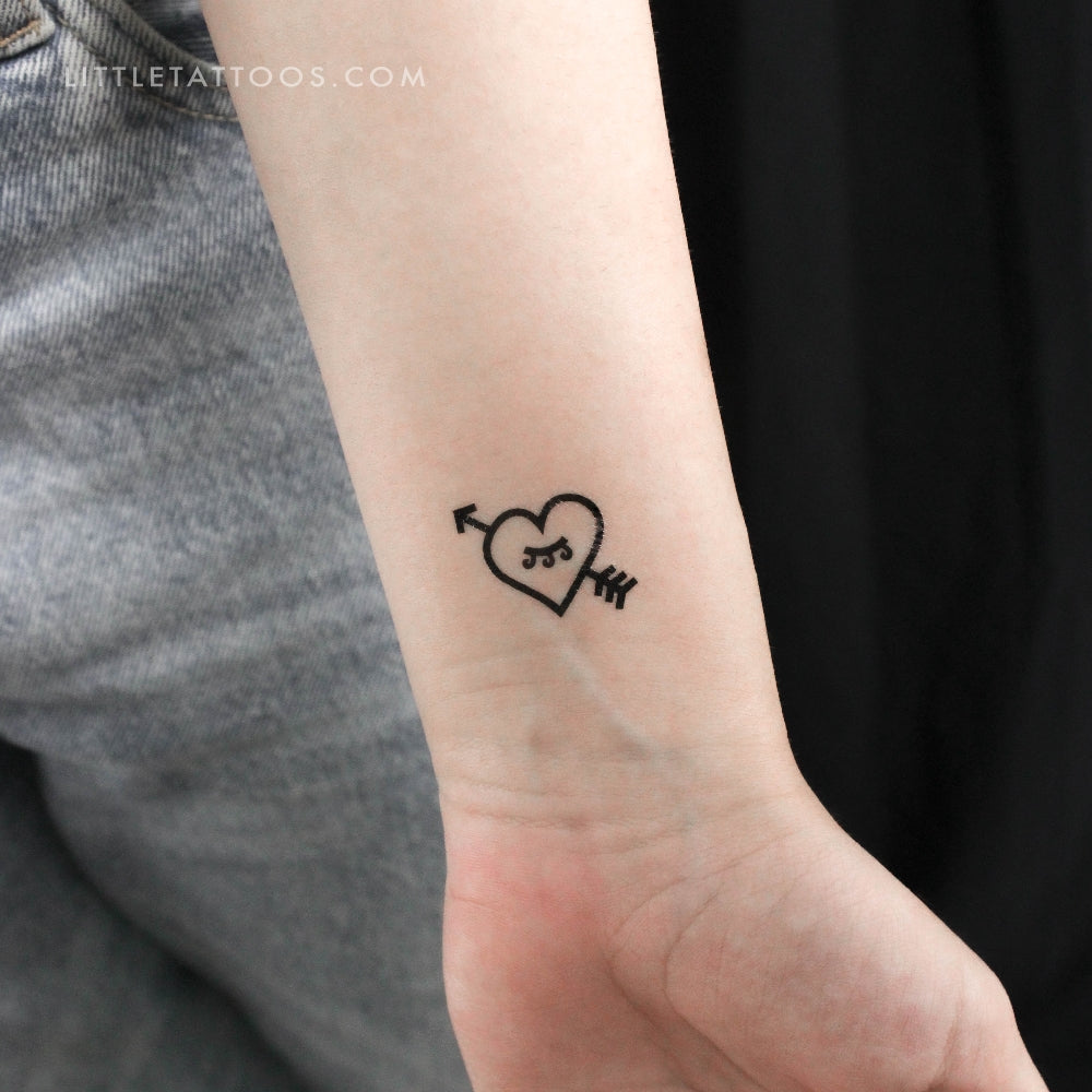 Tatuaje temporal de corazón y flecha de 1991.ink (juego de 3)
