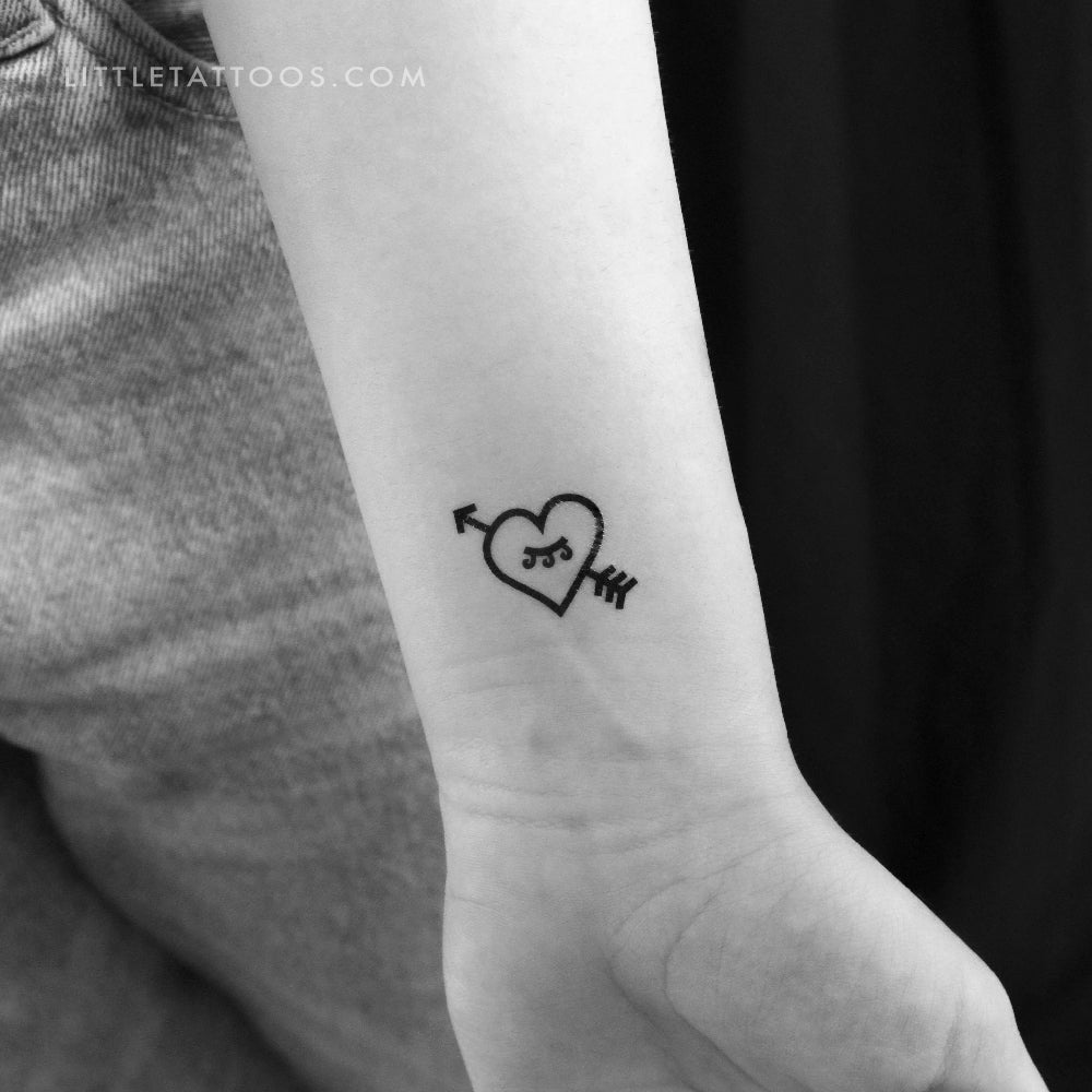Tatuaje temporal de corazón y flecha de 1991.ink (juego de 3)