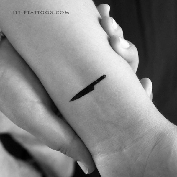 Black Knife Temporary Tattoo - Set of 3