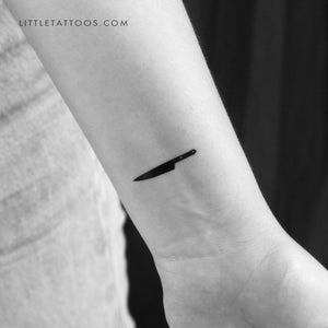 Black Knife Temporary Tattoo - Set of 3