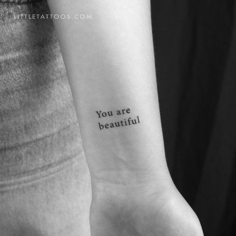 You Are Beautiful Temporary Tattoo - Set of 3