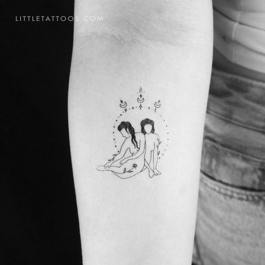 Tatuaje temporal de dos mujeres de Tukoi - Juego de 3
