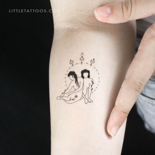 Tatuaje temporal de dos mujeres de Tukoi - Juego de 3