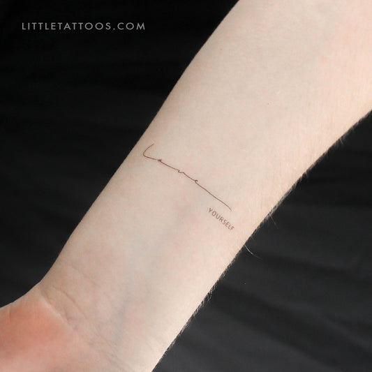 Tatuaje temporal "Ámate a ti mismo" de Harmlessberry