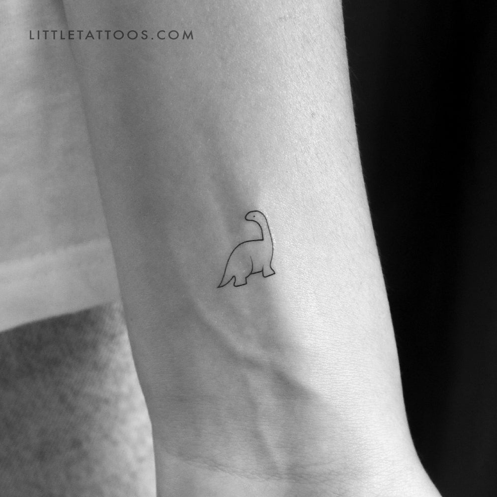 Tatuaje temporal de diplodocus diminuto - Juego de 3