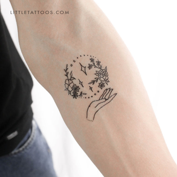 Flower Hand Temporary Tattoo by Tukoi - Set of 3