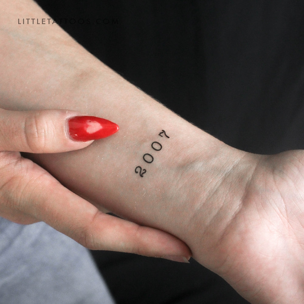 Tatuaje temporal del año de nacimiento 2007 (juego de 3)