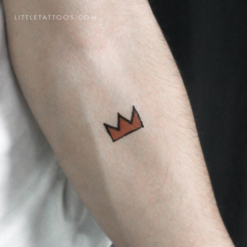 Yellow Basquiat Crown Temporary Tattoo - Set of 3