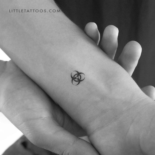 Tatuaje temporal de símbolo de riesgo biológico (juego de 3)