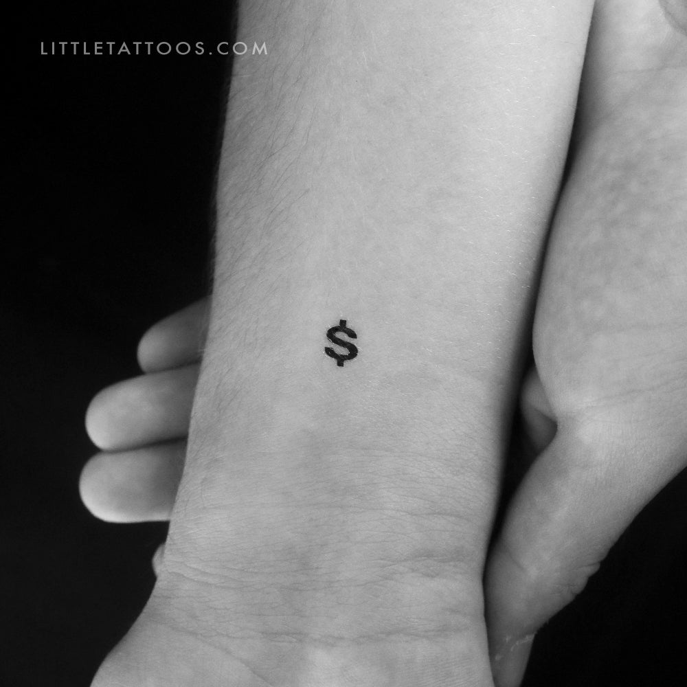 S Dollar Symbol Temporary Tattoo - Set of 3