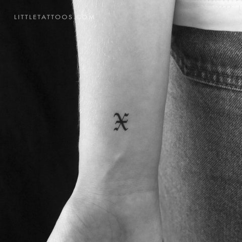 Gothic X Letter Temporary Tattoo - Set of 3