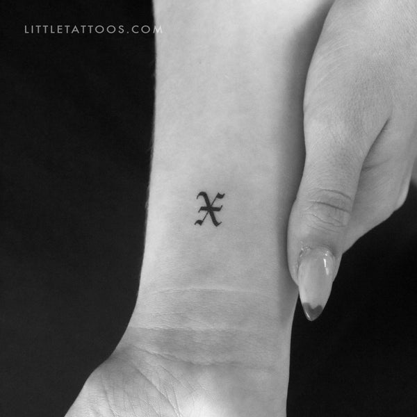 Gothic X Letter Temporary Tattoo - Set of 3