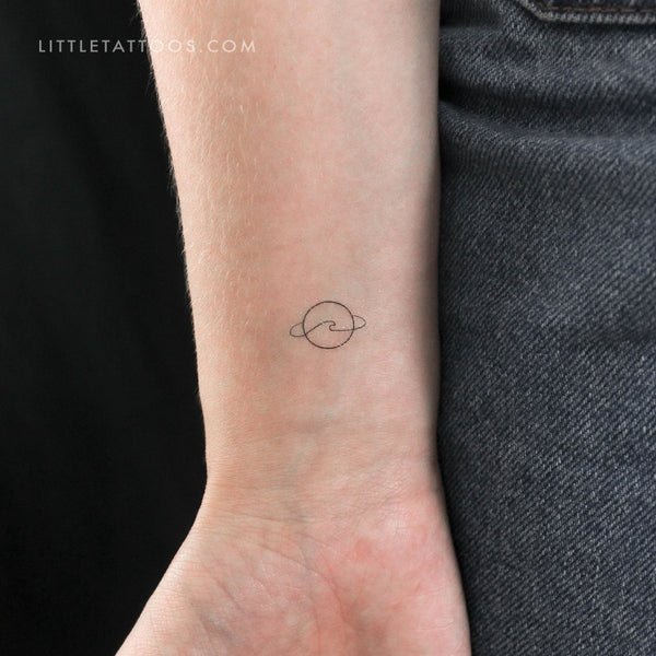 Saturn Wave Temporary Tattoo - Set of 3