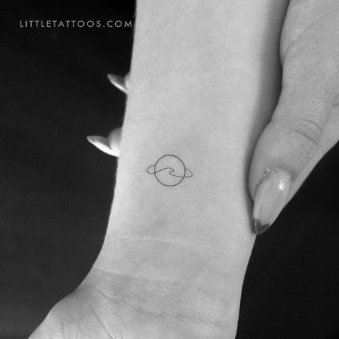 Saturn Wave Temporary Tattoo - Set of 3