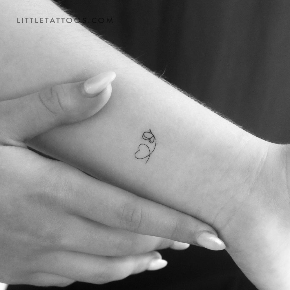 Tiny Butterfly Heart Temporary Tattoo - Set of 3