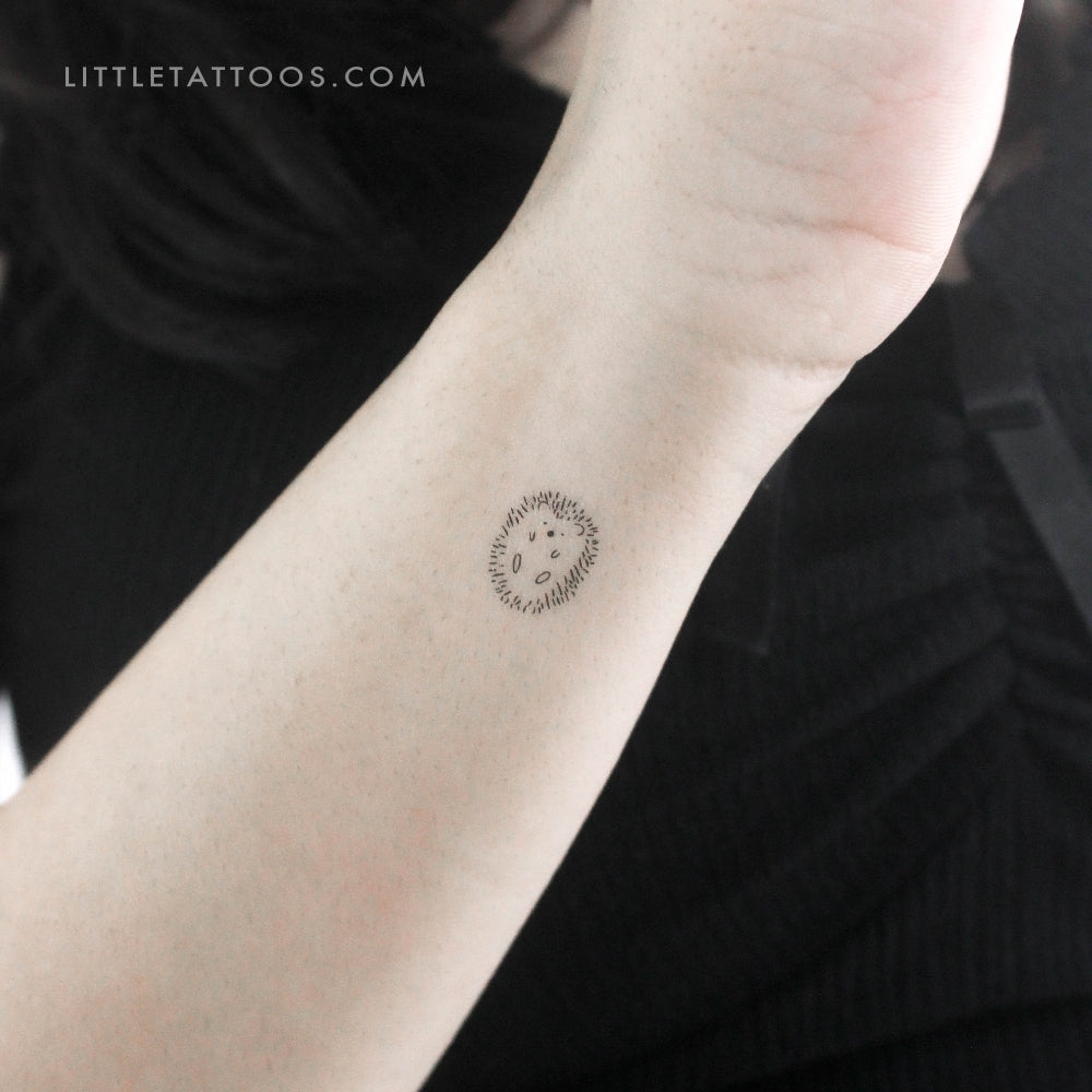 Tatuaje temporal de erizo boca arriba (juego de 3)