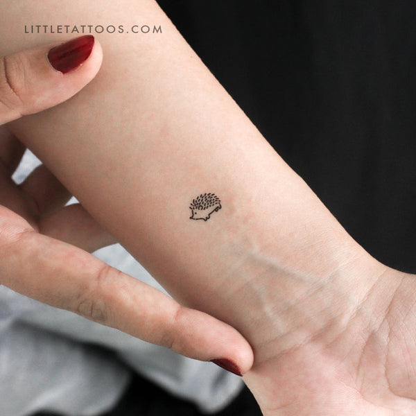 Minimalist Hedgehog Temporary Tattoo - Set of 3