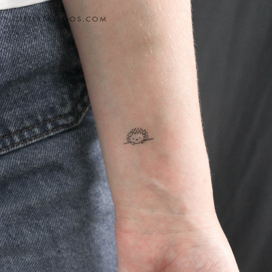 Tatuaje temporal de erizo curioso (juego de 3)